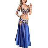Daytwork Tanzkostüm Bauchtanz Kostüm Rock - Damen Nationaltracht Karneval BH Indische Kleidung Pailletten Quasten Bollywood Indian Apparel