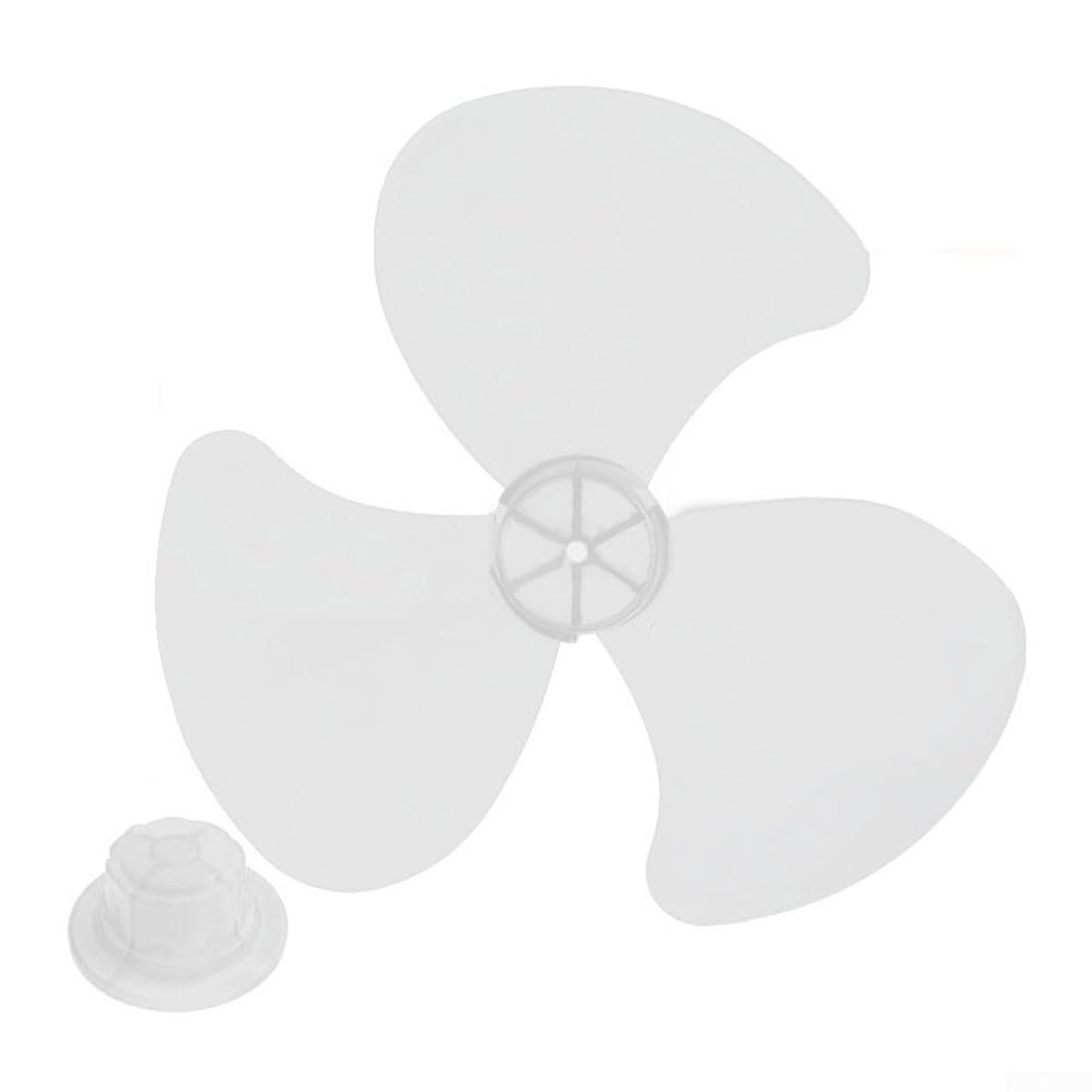 Plastic Fan Blade, Replacement Blades with Nut Cap (white-3-blade,12in)