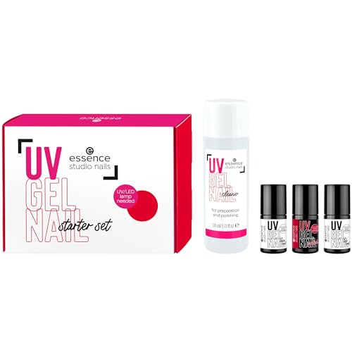 essence studio nails UV GEL NAIL Starter Set, Nagel Set, Nr. 01, acetonfrei, vegan, ohne Mikroplastikpartikel, ohne Parabene, 1er Pack (1pcs)