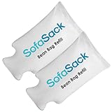 Sofa Sack Foam Filling Bean Bag Refill for Bean Bags, Loungers, and Pool Floats, 100L - 2Pk, White with EZ-Pour Zipper Spout
