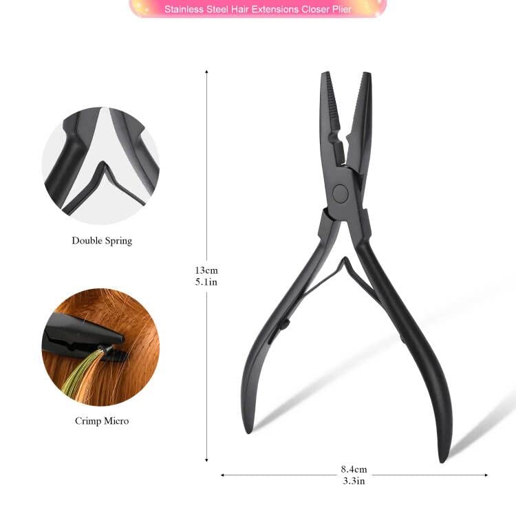 Miniatura 2 de FOSHIO Kit de herramientas de extensión de cabello, alicates de extensión de cabello para cuentas, alicates removedores de extensiones de cabello,