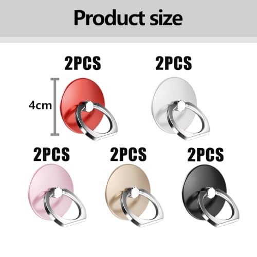 Image of 10 Pcs Mobile Ring Holder Phone Gripper Holders, Phone Holder for Hand | 5 Color Golden /Rose Gold /Silver /Black /Pearl Red, Stick It On The Back Of The Phone, 360Degree Rotation, One-Handed Operation