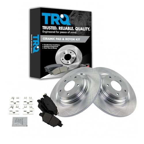 Image of TRQ Rear Ceramic Brake Pad and Rotor Set