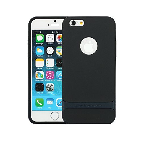 Iphone 6 Plus Case, Rock Classic Shell Hybrid Double Layer Shock Absorbing Armor Case Cover For 5.5 Inch Screen Apple Iphone 6 Plus (Grey/Black) #TOP6