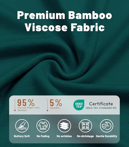 Image of NACHILA Nightgowns for Women-Viscose Made from Bamboo, V Neck Sleepshirts Short Sleeve Sleepwear Cool Nightshirt