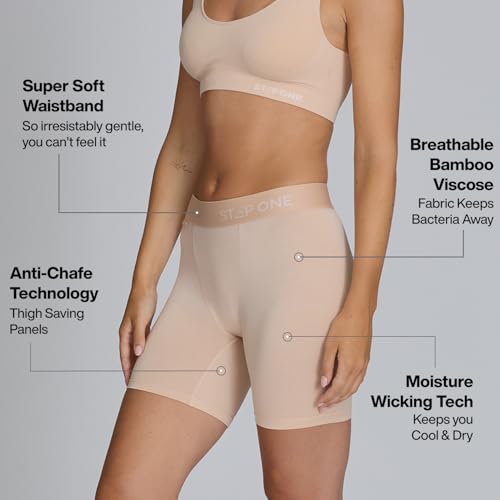 Image of STEP ONE Womens Boxers Underwear, 3-Pack, Viscose from Bamboo Womens Underwear, Moisture-Wicking, Anti-Chafing Boxers