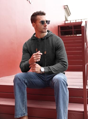 Zaitun Mens Acid Wash Cotton Hoodies Pullover Sweatshirt Long Sleeve Waffle Hoodies Streetwear3