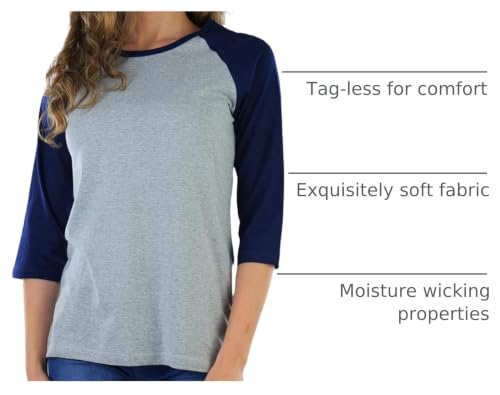 Image of ToBeInStyle Women's Classic Two Color Cotton Baseball T-Shirts