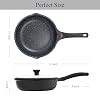 Vinchef Nonstick Skillet with Lid, 12.5In Aluminum Deep Frying/Saute Pan with Lid and Heat Indicator, Anti Scratch and Anti Stain, Induction Compatible #5