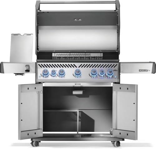 Image of Napoleon Rogue PRO-S 625 Natural Gas Grill with Infrared Side and Rear Burners, Stainless Steel, Durable 7-Burner Outdoor BBQ