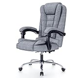 rattantree Executive Office Chair, Ergonomic Desk Chair, High Back Recliner Computer Chair with Spring-Packed Seat, Grey Gaming Chair with Tilt Function For Home Office (Grey Fabric)