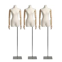 Amazon.co.jp: 3個 女マネキントルソー モデル と木製の手 ネキン