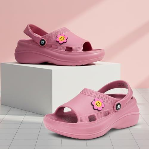 Image of DOCTOR EXTRA SOFT Women's Classic Smiley Charm Clogs /Sandals with Adjustable Back Strap for Adult| Comfortable & Lightweight | Stylish & Anti-Skid| Casual Waterproof Everyday Mules Girls Ladies D-539