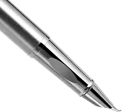 CANETA PRATA PENA TINTEIRO PRESENTE LUXO EXTRA FINA 0,38MM