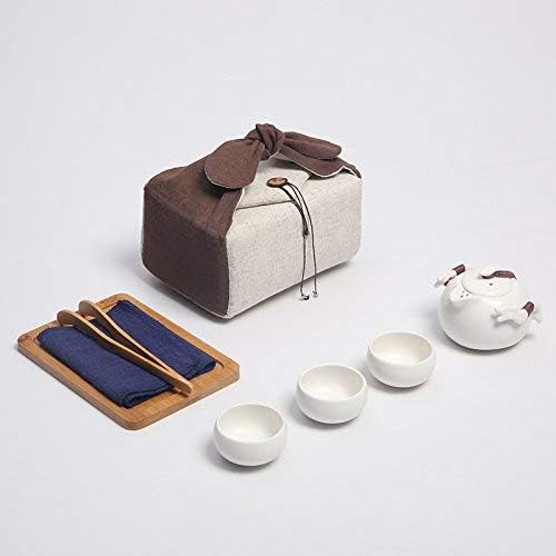 Kungfu Tea Set Handmade China - Japanese Vintage Design Portable Travel Cermet Teacup And Storage Bag