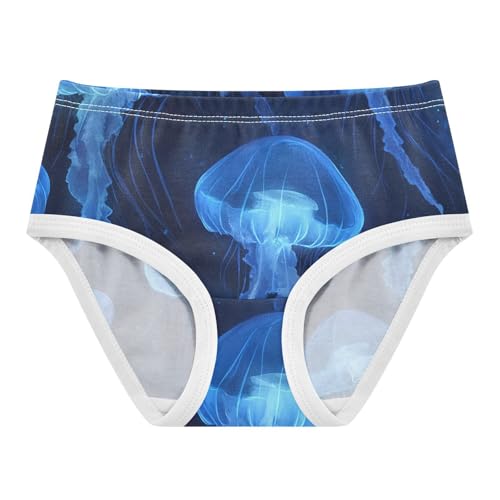 Sea Jellyfish Blue Black Panties for Girl Girls Underwear Toddlers Cotton Personalized Undies Kids Briefs 2t
