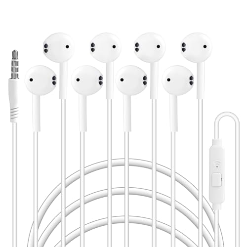 4 Pack Écouteurs Intra-Auriculaires Filaires avec Son Stéréo 3,5 mm, Contrôle du Volume et Microphone pour Entraînement Sportif - Compatible, Samsung,ecouteurs Filaire Jack,écouteurs Filaire