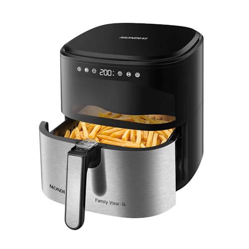 MONDIAL, Fritadeira Sem Óleo Air Fryer Digital 5L, Preto/Inox, 2000W, 127V - AF-50-DVI