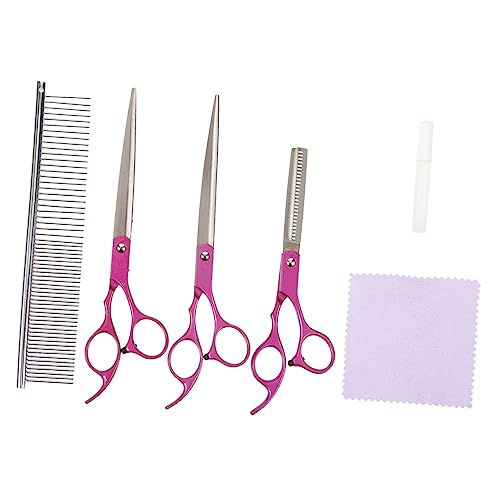 Abaodam 1 Set Pet Grooming Scissors Set Pet Grooming Tools Stainless Steel Rosy