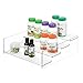mDesign Plastic Bathroom Storage Organizer Shelf for Cabinet, Vanity, Countertop - Holds Vitamins, Supplements, Medicine Bottles, Nail Polish, Makeup - 4 Levels - Ligne Collection, 2 Pack, Clear