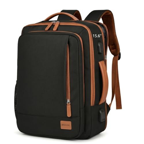 Mochila Executiva Expansível Impermeável Notebook 15.6” USB, Grande Reforçada para Viagem Bordo Avião e Trabalho – Preto Premium