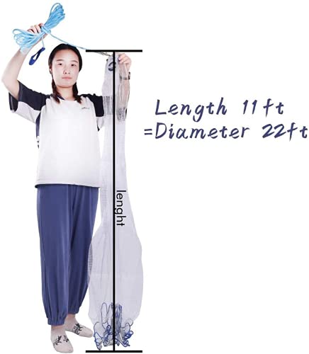 Lawaia Rete Da Pesca Rezzaglio Retino Da Pesca Rete Sparviero In Acqua Salata Monofilamento In Nylon Rete Da Lancio A Mano Reti Da Gettare In Ghisa Raggio Di 1.2-3.6M - 7