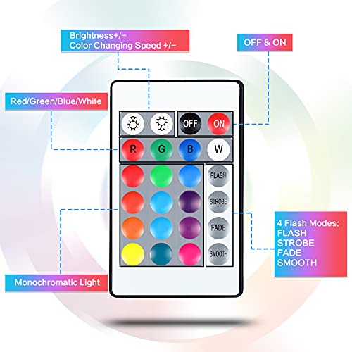 Image of Honoson 4 Set 3D Night Light Kit with Remote, 16-Color Base for Acrylic Sheets, 4 Modes for Bedroom Decor(Square Style)