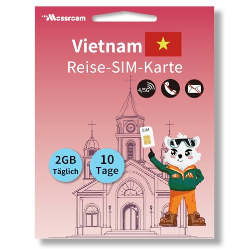 Vietnam Tourism SIM – 2 GB unbegrenztes Highspeed-Datenvolumen – 10 Tage gültig – Prepaid, Keine zusätzlichen Gebühren – Funktioniert mit entsperrten Telefonen und Hotspots