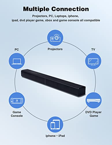 image for Puxinat 2 in 1 Separable Sound Bar for Smart TV, 2.2 Channel 32Inch Bl