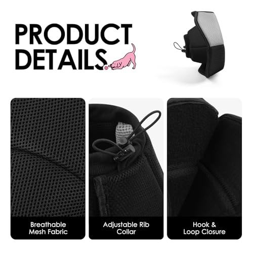Image of AOFITEE Large Dog Cone - Adjustable Dog Cone to Stop Licking, Foldable Extra Large Cones Dogs for Wound Healing, Pet Elizabethan Cones Collar After Surgery, XL Fabric Pet Neck Collar, Black X-Large