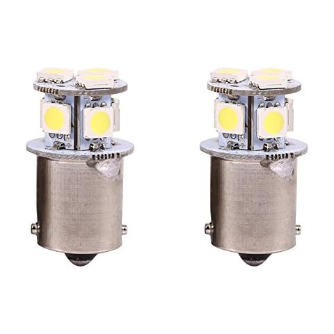 Gorgeri 2pcs White BA15S R5W 1156 5050 8SMD LED Car Brake Lights Bulbs Cover