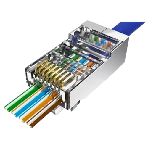 Alicate Crimpar Rj45 + 100 Conector Rj45 Vazado Blindado