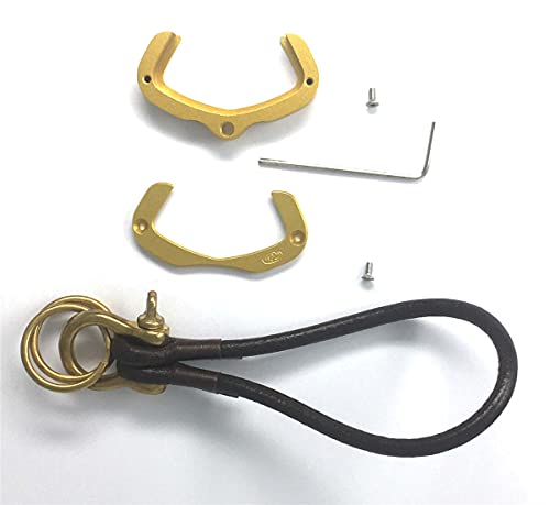 Image of Key Holder for CAN AM Spyder F3 RT RT-S ST RSi Accessory Key Hole Cover Yellow with Dark Leather Strap Ver3.0