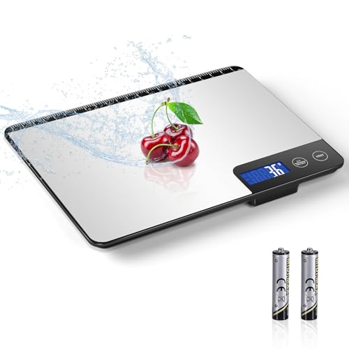 Drcowu Large Digital Kitchen Scales 15kg, Precision Food Weighing Scale with 1g Accuracy, Optimized Auto Shutdown (3, 10 & 60 Mins), LCD Display, Grams & Oz, Ideal for Home Use, Cooking & Baking