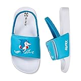  WateLves Kinder Badelatschen Badeschlappen Sommer Flache Hausschuhe Jungen Mädchen rutschfest Dusch Badeschuhe Kinder Pantoletten (Kleiner Haiblau, 26/27EU)