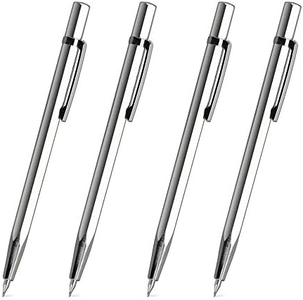 RMENOOR 4 Pcs Metal Scribe Pen 5.63''Etching Pen Tungsten Carbide Tip Engraving Pen with Clip, Portable Scriber Glass Cutter Tool for Marking on Wood, Metal, Plastic, Ceramic, Glass