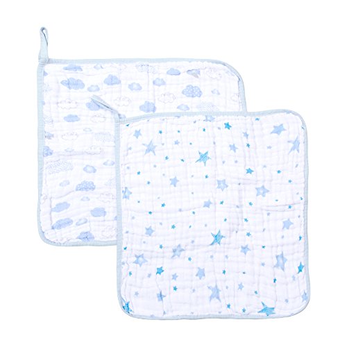 Paninho De Boca Soft Estampado, Papi Textil, Azul, 40Cmx40Cm, Pacote De 2