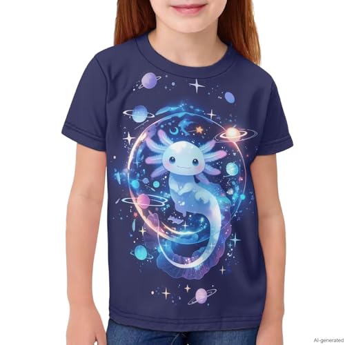 Image of WELLFLYHOM Kids Tshirts Girls Boys Short Sleeve Crewneck Tees Shirts Casual Sport Pullover Tops Size 3-16 Years