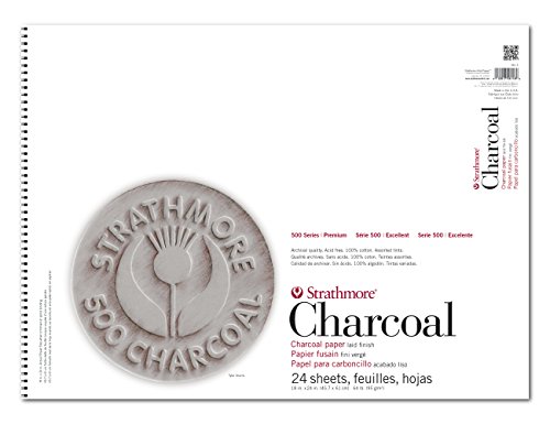 Strathmore 500 Series Charcoal Pad, Assorted Tints, 18"x24" Wire ...