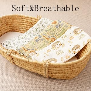 Image of Muslin Swaddle Blankets for Baby Boys and Girls,3 Pack Breathable Soft Receiving Blanket,Large 43.3X 43.3 inches,Newborn Essentials Must Haves(Jungle)