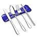 VICBAY 4 Pieces Stainless Steel Flatware Set, Knife Fork Spoon Chopsticks Set, Travel Camping Cutlery Set with Neoprene Case, Reusable Lunch Box Utensils, Portable Travel Silverware Set