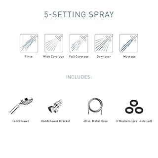Moen 20091SRN 5-Setting Hand Held Brushed Nickel Spot Resist Shower Head, 2.5 GPM