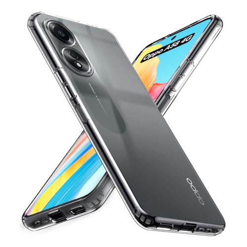 Image of Fashionury Shockproof Crystal Clear Back Cover Case for Oppo A58 | Transparent Back Cover Case | Raised Bumps for Camera & Screen Protection | 360 Degree Protection for Oppo A58 4G