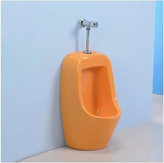 Station Commode Urinal, Wall-Mounted Urinal, Children's Standing Urinal, Even Flushing, No Splashing, Anti-Clogging, Easy to Clean (Color : Orange, Size : 290x270x490mm)