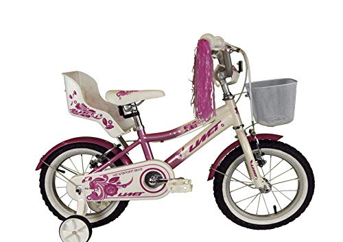 Umit 14 Diana Bicicleta Infantil Pulgadas niña, Unisex niños, Rosa/Blanca