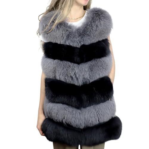 Women's Two Toned Fox Fur Vest