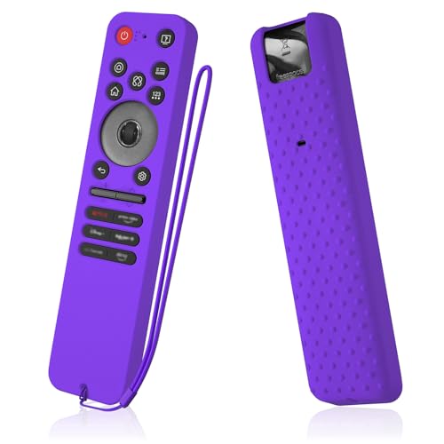 AKSHFETH Silicone Remote Control Case for LG MR25GA, Compatible with 2025 LG OLED Smart TVs C5, B5, G5, M5 Series, with Lanyard (Purple)