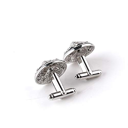 Set de Mancuernillas Daesar para Hombre diseño Flor Plata miniatura 5