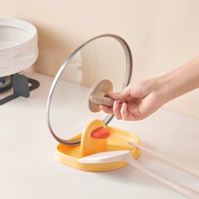 HARI Spoon Rest Holder (White) | Heat-Resistant, BPA-Free Kitchen Spoon & Spatula Rest | Utensils Organizer for Spoons, Ladles, Tongs & Keeps Counters Clean and Clutter-Free 2