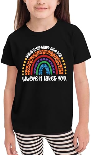 Image of CAZYCHILD Dot Day Shirt Kids Make Your Mark International Dot Day 2024 Girls Boys Colorful T-Shirt Rainbow Toddler Tees